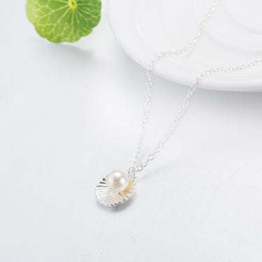 Seashell Pearl White Gold Necklace-Your Soul Place